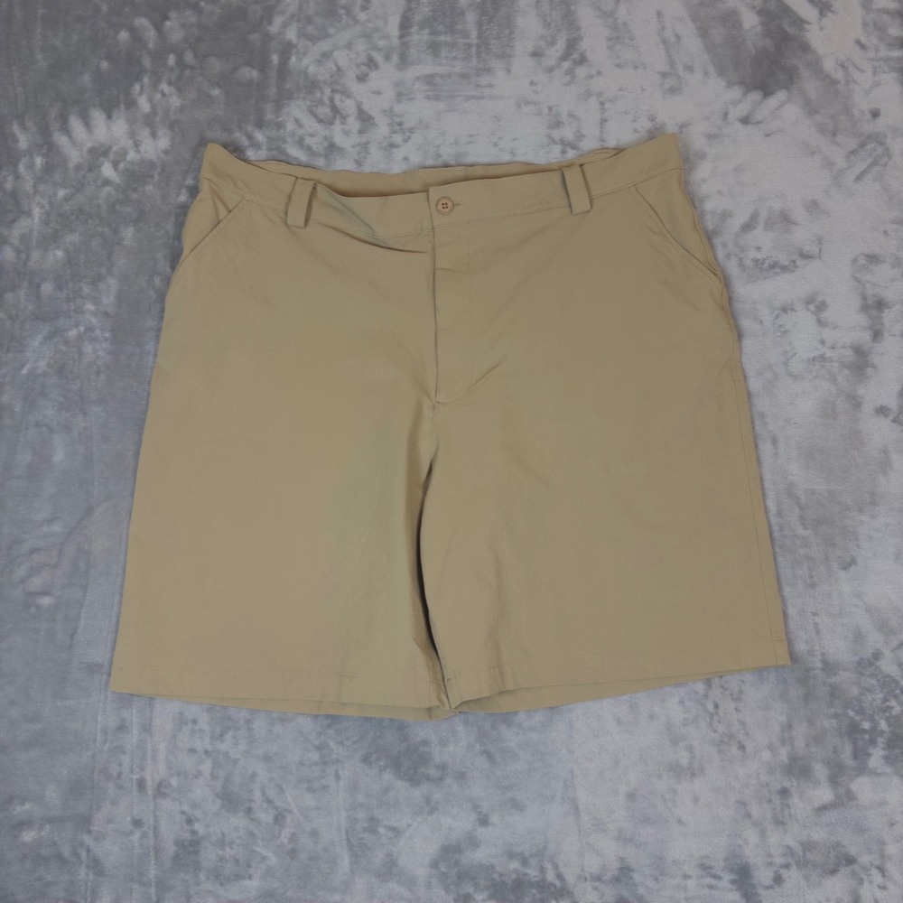Under Armour Performance Golf Shorts Mens 42 Tan Khaki Stretch Athletic Summer